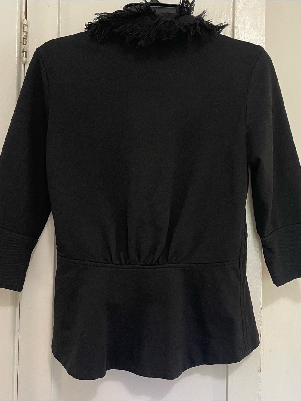 Prairie Underground Black Frayed-Collar Zip Jacket small - Picture 8 of 9